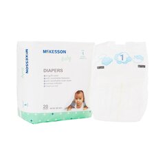 McKesson Unisex Baby Diaper Tab Closure Size1 Disposable, 20/BG