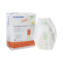 McKesson Unisex Toddler Training Pants Pull On with Tear Away Seams 2T to 3T Disposable Heavy Absorbency, 26/BG