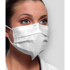 SPS Medical Supply Procedure Mask Ultra™ Sensitive Pleated Earloops One Size Fits Most White NonSterile ASTM Level 3 Adult