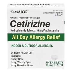 Major® Cetirizine HCl 10 mg Tablet 30 Tablets - Major Pharmaceuticals ...