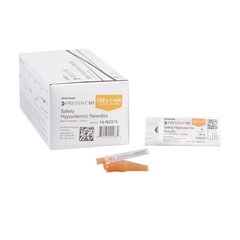 McKesson Hypodermic Needle McKesson Prevent HT Hinged Safety Needle 25 Gauge 1 Inch Length