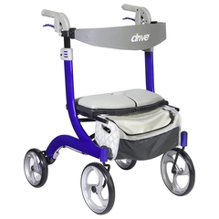 Drive Medical 4 Wheel Rollator Nitro DLX Blue Adjustable Height / Lightweight / Folding Aluminum Frame, 1/EA