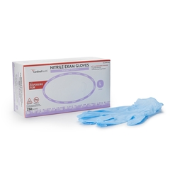 Cardinal Health Exam Glove FLEXAL Comfort Large NonSterile Nitrile Standard Cuff Length Textured Fingertips Blue Chemo Tested, 2500 EA/CS