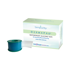 Safe n Simple Waterproof Medical Tape DermaPro White 2 Inch X 5 Yard Silicone NonSterile
