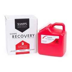 Sharps Compliance Mailback Sharps Container The Sharps Disposal By Mail System&reg; PRO-TEC&reg; Red Base 11 H X 6 W X 9 L Inch Vertical Entry 2 Gallon, 12/CS