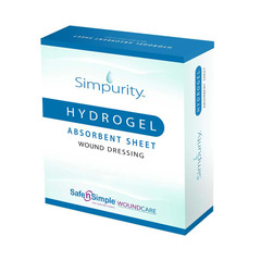 Safe n Simple Hydrogel Wound Dressing HydroGel Sheet 4 X 5 Inch Sterile, 80/CS