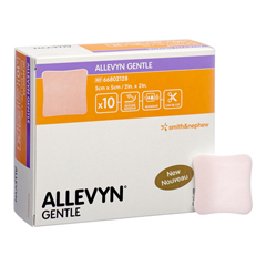 Smith & Nephew Foam Dressing Allevyn Gentle 2 X 2 Inch Without Border Film Backing Silicone Adhesive Square Sterile, 1 Each