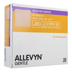 Smith & Nephew Foam Dressing Allevyn Gentle 4 X 4 Inch Without Border Film Backing Silicone Adhesive Square Sterile, 60/CS