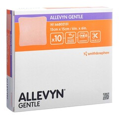 Smith & Nephew Foam Dressing Allevyn Gentle 6 X 6 Inch Without Border Film Backing Silicone Adhesive Square Sterile, 40/CS