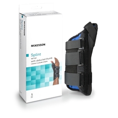McKesson Wrist Brace with Abducted Thumb Aluminum / Foam / Lycra / Plastic Left Hand Black x-Small, 1/EA