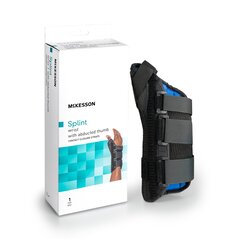McKesson Wrist Brace with Abducted Thumb Aluminum / Foam / Lycra / Plastic Right Hand Black Large, 1/EA