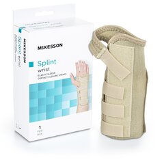 McKesson Wrist Brace Low Profile / Contoured / Wraparound Aluminum / Cotton / Elastic Right Hand Beige Small, 1/EA