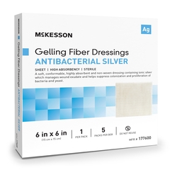McKesson Silver Gelling Fiber Dressing 6 X 6 Inch Square Sterile, 1/EA