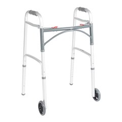 DRIVE DEVILBISS Dual Release Folding Walker Adjustable Height drive™ Deluxe Aluminum Frame 350 lbs. Weight Capacity 25 to 32-1/4 Inch Height