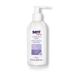 TZMO Seni&reg; Care - Rinse-Free Body Wash Cleansing Cream, 8 oz. Pump Bottle, Light Scent, 1/EA