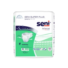 TZMO Seni&reg; Super Plus - Medium Incontinence Briefs, Disposable, Unisex, Adult, Heavy Absorbency, 4PK/CS