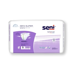 TZMO Seni Super Unisex Adult Incontinence Brief, Small, Disposable, Heavy Absorbency, 25 EA/PK