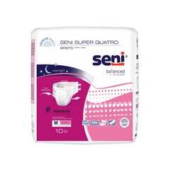 TZMO Seni Super Quatro Unisex Adult Incontinence Brief, Medium, Disposable, Heavy Absorbency, 40 EA/CS