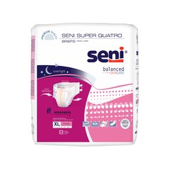 TZMO Seni Super Quatro Unisex Adult Incontinence Brief, x-Large, Disposable, Heavy Absorbency, 32 EA/CS