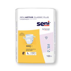 TZMO Seni Active Classic Plus Unisex Adult Absorbent Underwear, Pull On with Tear Away Seams, Large, Disposable, Moderate Absorbency, 72 EA/CS