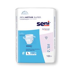 TZMO Seni Active Super Unisex Adult Absorbent Underwear, Pull On with Tear Away Seams, Large, Disposable, Moderate Absorbency, 18 EA/PK