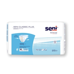 TZMO Seni Classic Plus Unisex Adult Incontinence Brief, x-Large, Disposable, Moderate Absorbency, 25 EA/PK