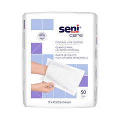 TZMO Seni&reg; Care - Disposable, Dry Wash Glove, White, 6