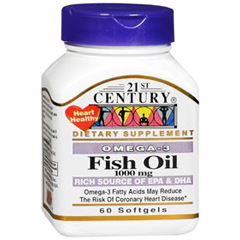 MON801994BT - 21st Century - Fish Oil Supplement 21st Century 1000 mg Strength Softgel 60 per Bottle
