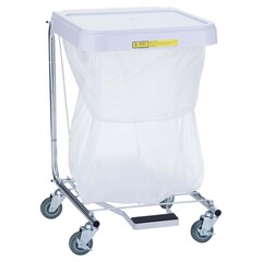 R & B Wire Products Hamper Stand Medium Duty Square Opening Foot Pedal Self-Closing Lid, 1/EA