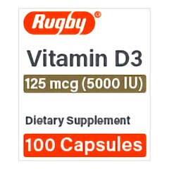 Major Pharmaceuticals Vitamin Supplement Vitamin D3 125 mcg Strength Capsule 100 per Bottle, 1/BT
