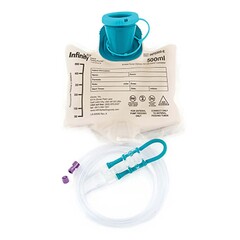 Zevex Enteral Feeding Pump Bag Set with ENFit Connector Infinity 500 mL Silicone NonSterile