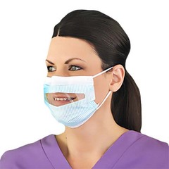 Prestige Ameritech Procedure Mask ProGear&reg; Clear-View&reg; Anti-fog Film ASTM Level 1 Earloops One Size Fits Most, 100/CS