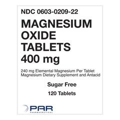 Plus Pharm Corp Mineral Supplement Magnesium Oxide 400 mg Strength Tablet 120 per Bottle, 1/BT