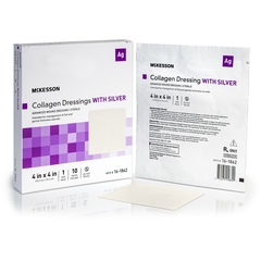 McKesson Silver Collagen Dressing 4 X 4 Inch Square Sterile, 1/EA