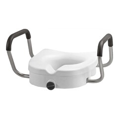 Nova Ortho-Med Raised Toilet Seat with Detachable Arms Nova 5 Inch Height White 300 lbs. Weight Capacity, 2/CS