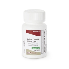 Westminster Pharmaceuticals Sodium Chloride Supplement, 1 Gram Strength Tablet, 100 per Bottle