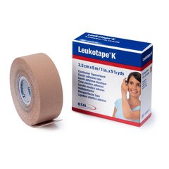 BSN Medical Orthopedic Corrective Tape Leukotape&reg; K Wave Pattern Adhesive Cotton / Polyacrylate 1 Inch X 5-1/2 Yard Beige NonSterile, 5/BX
