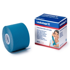 BSN Medical Orthopedic Corrective Tape Leukotape&reg; K Wave Pattern Adhesive Cotton / Polyacrylate 2 Inch X 5-1/2 Yard Blue NonSterile, 5/BX