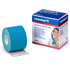 BSN Medical Orthopedic Corrective Tape Leukotape&reg; K Wave Pattern Adhesive Cotton / Polyacrylate 2 Inch X 5-1/2 Yard Light Blue NonSterile, 5/BX