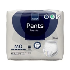 Abena Unisex Adult Absorbent Underwear Abri-Flex M0 Pull On with Tear Away Seams Medium Disposable Moderate Absorbency, 84/CS