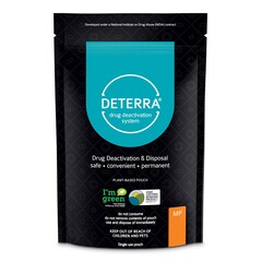 Verde Environmental Technologies Drug Disposal Pouch Deterra Medium, 45 Pill or 6 Patch or 6 oz. Liquid Capacity