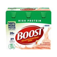 Nestle Healthcare Nutrition Oral Supplement Boost High Protein Creamy Strawberry Flavor Ready to Use 8 oz. Bottle, 6 Bottles/Pack