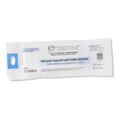 Convatec Intermittent Closed System Catheter Cure Dextra Closed System Unisex / Straight Tip 14 Fr. Without Balloon