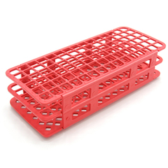 Heathrow Scientific Fold and Snap Test Tube Rack 90 Place 5 to 10 mL Tube Size Red 2-2/5 X 4-1/8 X 9-2/3 Inch, 1 Each