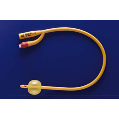 MON316729EA - Teleflex Medical - Foley Catheter Rusch Gold 2-Way Standard Tip 5 cc Balloon 18 Fr. Silicone Coated Latex