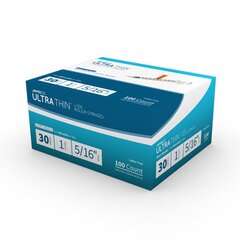 MHC Medical Standard Insulin Syringe with Needle AIMSCO 1 mL 5/16 Inch 30 Gauge NonSafety Ultra Thin Wall