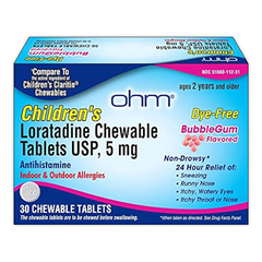 Ohm Labs Children's Allergy Relief 5 mg Strength Chewable Tablet 30 per Box, 1 Bottle