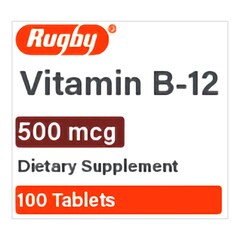 Major Pharmaceuticals Vitamin Supplement Vitamin B12 500 mcg Strength Tablet 100 per Bottle, 1/BT