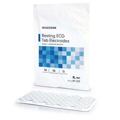 McKesson ECG Resting Electrode Tab Connector Conductive Adhesive Gel Adult Non-Radiolucent 10 per Pack