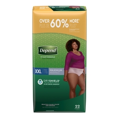 Kimberly Clark Professional Female Adult Absorbent Underwear Depend FIT-FLEX Pull On with Tear Away Seams 2X-Large Disposable Heavy Absorbency, 22/PK
